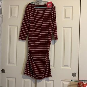 Isabel maroon and white maternity dress large